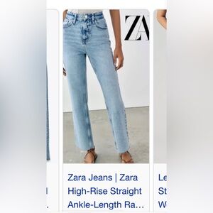 Zara Light Blue Ankle-Length Jeans